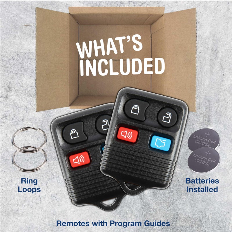 KeylessOption 2 KeylessOption Replacement Keyless Entry Remote Control Key Fob Clicker Transmitter - Black - Image 2