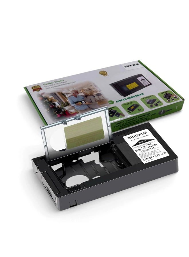 Bingxue محول شريط VHS C المحدث 2025، SVHS VHS-C إلى VHS، أشرطة VHSC 12 مم لكاميرات الفيديو مع محرك لمشغل VCR، مشغل أشرطة الفيديو وتحويل VHS إلى رقمي - Image 1