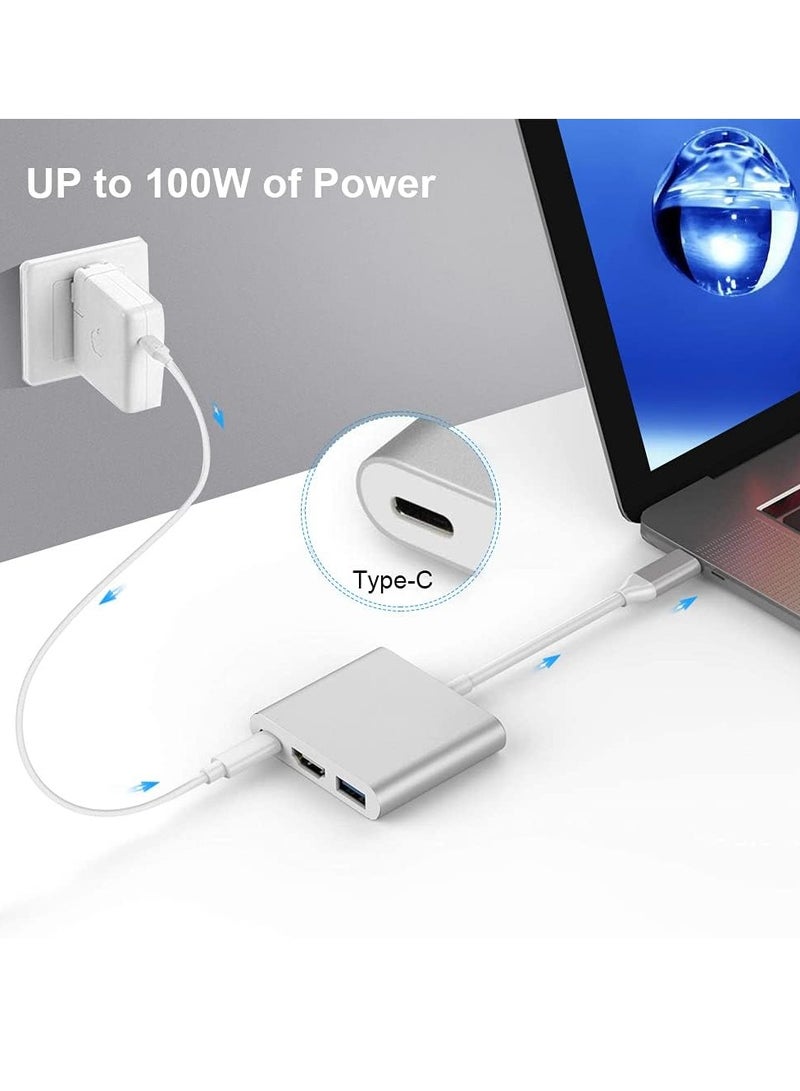 MIGOFAST USB C to HDMI Multiport Adapter,3-in-1 Type-C Hub with Thunderbolt 3 to HDMI 4K Output USB 3.0 Port PD Quick Charging Port Android Digital AV Adapter for MacBook Pro MacBook Air Projector Monitor - Image 4