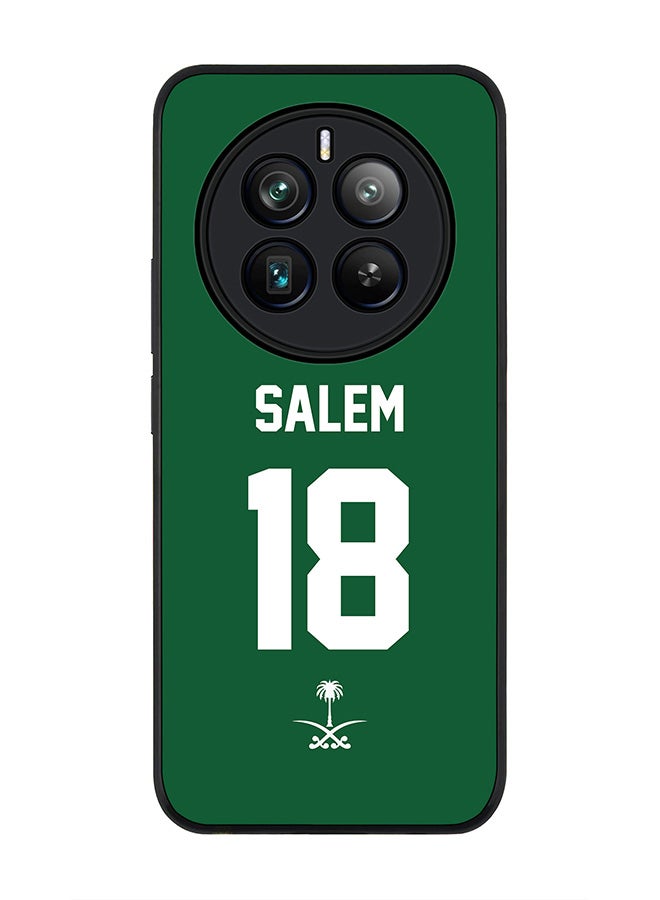 Stylizedd Rugged Black edge case for Realme 12 Pro / Realme 12 Pro Plus 5G, Slim fit Flexible Cover-Football Team-Saudi Arabia, Player Name-Salem - Image 1