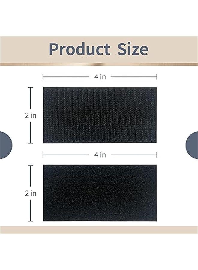 ماركة غير محددة شرائط هوك ولوب مع لاصق، 15 مجموعة 2x4 بوصة شريط هوك ولوب ذات ظهر لاصق، عبوة مشذبة مسبقًا من شريط التثبيت اللاصق القوي للاستخدام في الفصول الدراسية، الأعمال اليدوية، المنزل، المكتب أو الاستخدام الصناعي  - Image 3