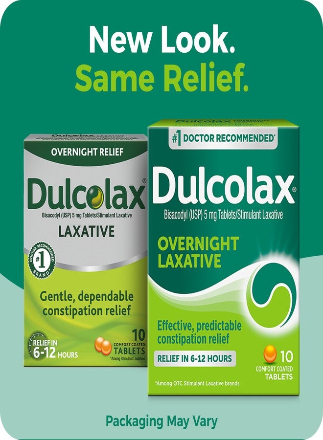 Dulcolax Stimulant Laxative Tablets, Predictable & Effective Constipation Relief, Relieves Straining & Bloating, Bisacodyl 5 mg, 10 Count - Image 2
