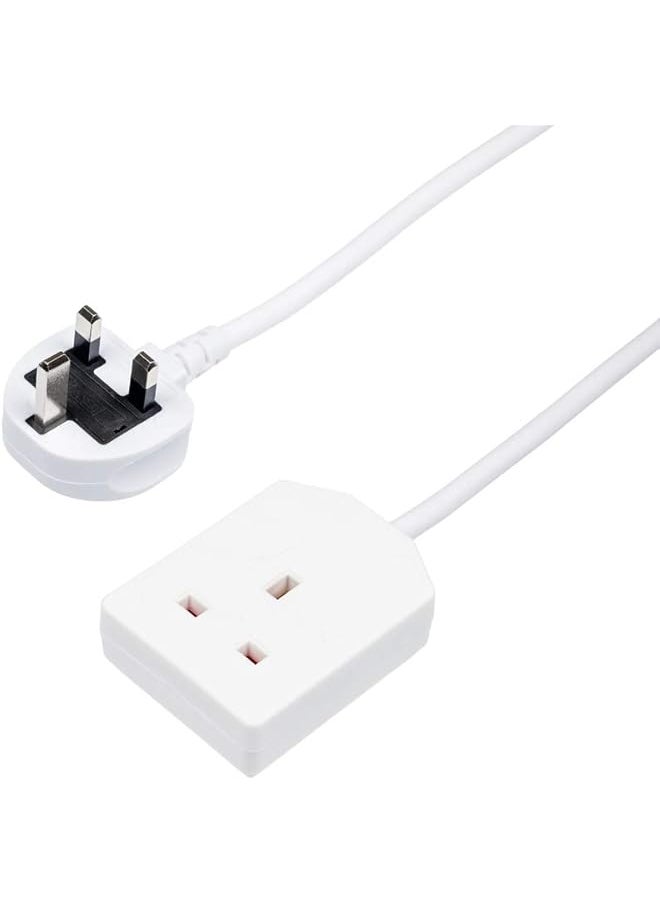 PROMASS promass 1 Way Gang Single Socket Power Mains Extension Lead Cable 10M Metre British Approved 13A Amps - White  - Image 1