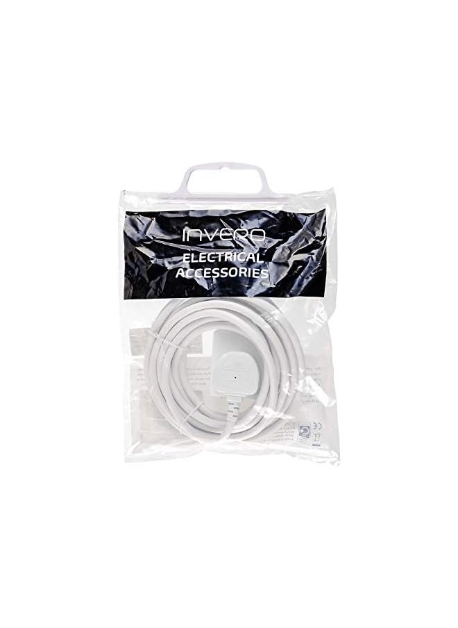 PROMASS promass 1 Way Gang Single Socket Power Mains Extension Lead Cable 10M Metre British Approved 13A Amps - White  - Image 5