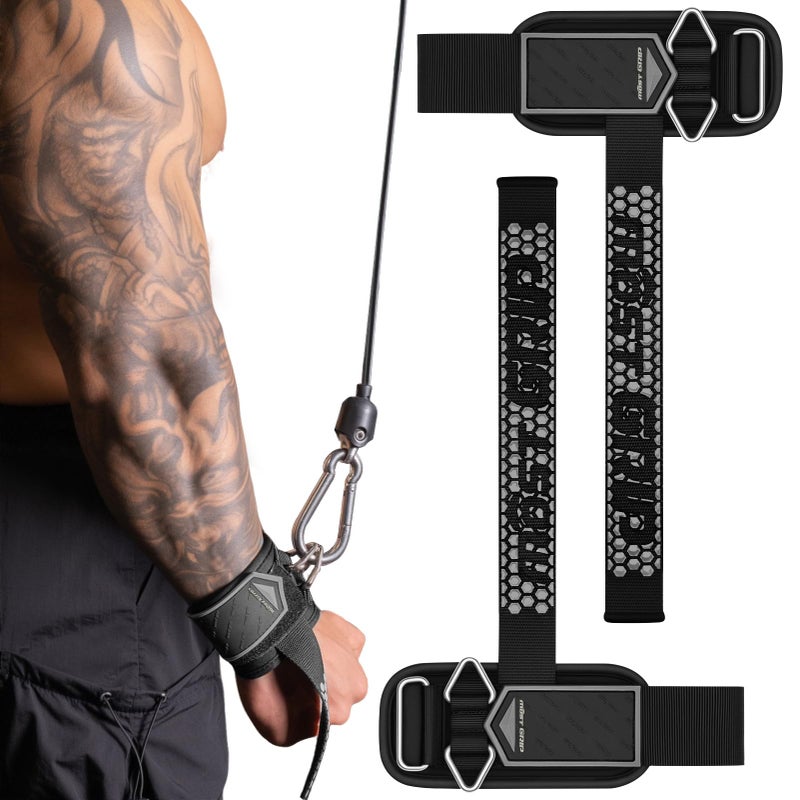 MOST GRIP Drip Glue Non-Slip Wrist Straps for Weightlifting, 2-in-1 Lifting Straps with D Rings for Cable Machine Workout, 10mm Neoprene Padded Wrist Wraps for Weight Lifting Deadlift - Image 1