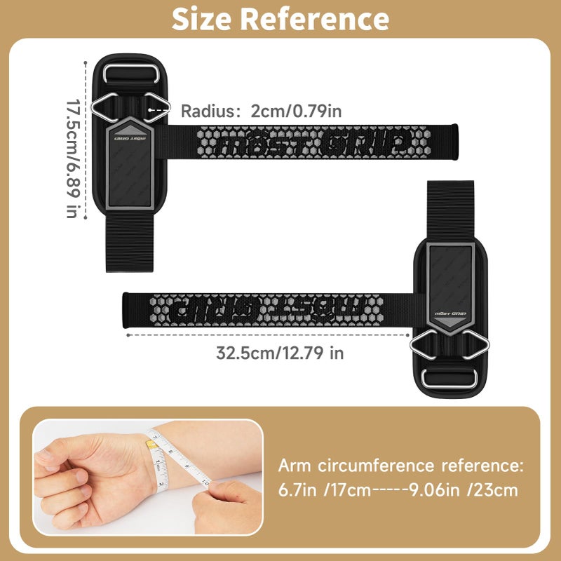 MOST GRIP Drip Glue Non-Slip Wrist Straps for Weightlifting, 2-in-1 Lifting Straps with D Rings for Cable Machine Workout, 10mm Neoprene Padded Wrist Wraps for Weight Lifting Deadlift - Image 2