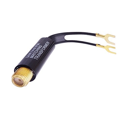 Fancasee 2-Pack Gold Plated 75 Ohm to 300 Ohm UHF/VHF/FM Matching Transformer Converter Adapter with F Type Female Plug Jack Coax Coaxial Connector for TV Satellite Aerial FM AM Antenna - Image 2