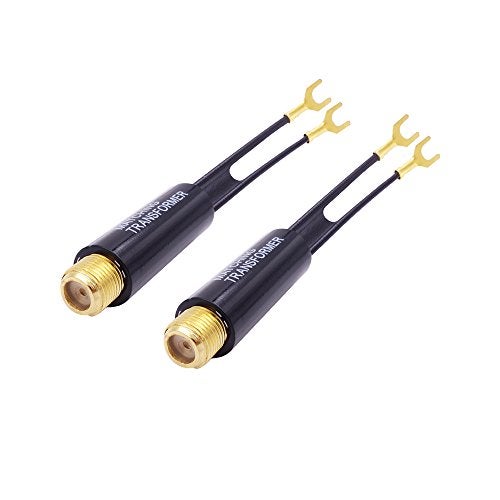 Fancasee 2-Pack Gold Plated 75 Ohm to 300 Ohm UHF/VHF/FM Matching Transformer Converter Adapter with F Type Female Plug Jack Coax Coaxial Connector for TV Satellite Aerial FM AM Antenna - Image 1