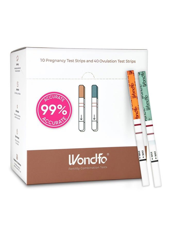 Wondfo Ovulation and Pregnancy Test Strips, 40 LH + 10 HCG - Image 1