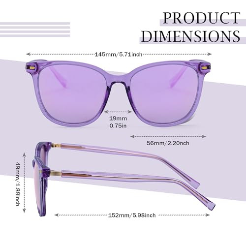 SIPHEW Womens Mirrored Polarized Sunglasses - Cat Eye Oversized Sun Glasses w UV Protection for Women - Image 3