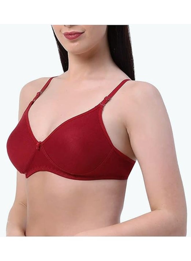 Generic - Women's Everyday Padded Bra  Full Coverage  Premium Cotton  Love bell Woman Wire free T shirt Bra - Image 1