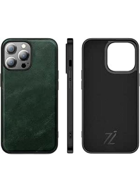 Luxury Leather iPhone Cases - Luxury Phone Case - Elevate Your iPhone with Timeless Elegance - Uncompromising Protection, and Leather Classy Covers - Non-Slip Phone Case (iPhone 14, Green)
