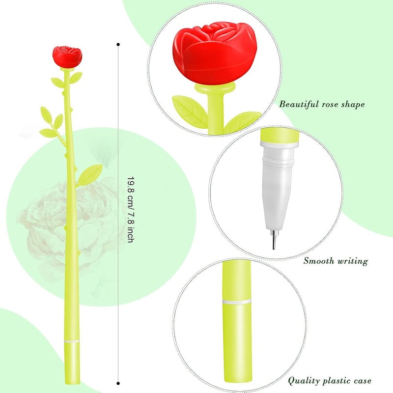 Excefore Flower Pens - 30 Pcs Artificial Rose With Black 0.5mm Ink - Creative Gifts for Wedding, Birthday, Party Favors, Office, School - Kids, Girls, Women - Home Decoration Supplies - Image 2
