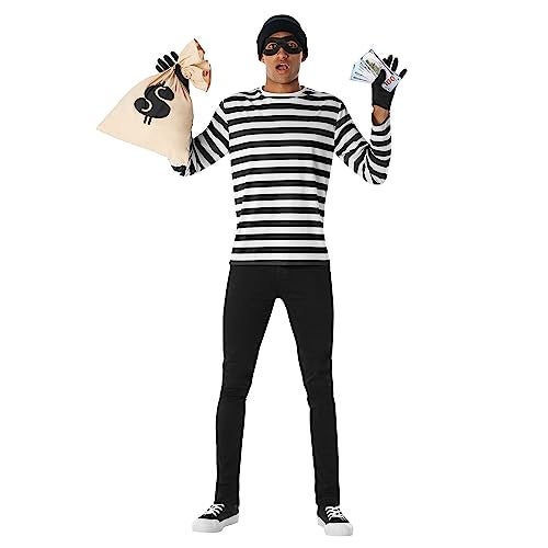 Morph Robber Costume Adults, Bandit Costume, Mens Cops and Robbers Halloween Costumes, Halloween Costumes For Men, X-Large - Image 5