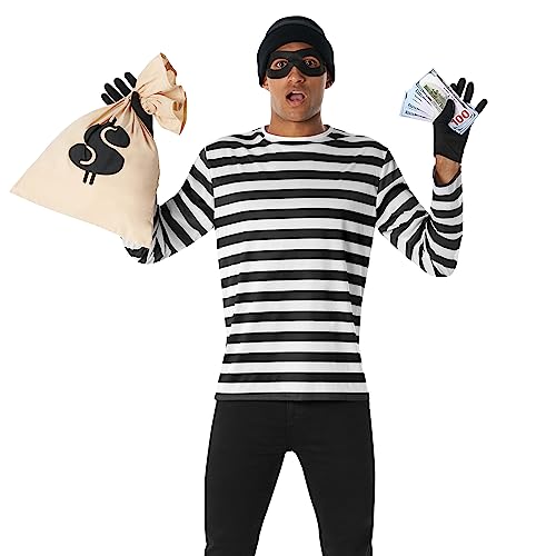 Morph Robber Costume Adults, Bandit Costume, Mens Cops and Robbers Halloween Costumes, Halloween Costumes For Men, X-Large - Image 2