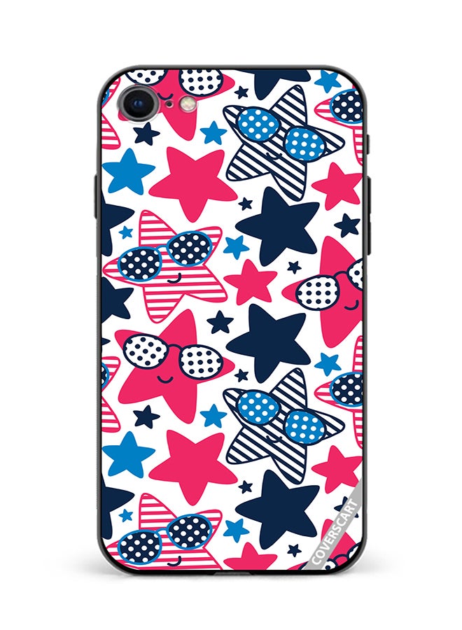 COVERSCART Protective Case Cover For Apple iPhone SE 2022 Star Pattern Vector Design Multicolour