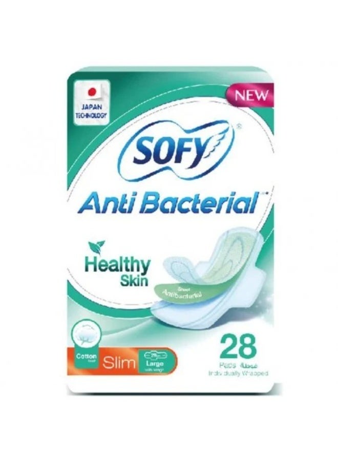 Sofy Antibacterial Sanitary Pads, Thin 29cm, Large (28 Pieces)