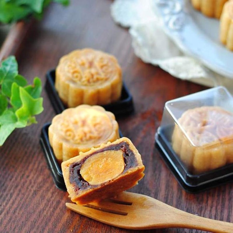 100g Round Hand Press Cake Mold Set With 4 Cartoon Flower Stamps For Pastry Bakery Mid Autumn Festival - Image 5