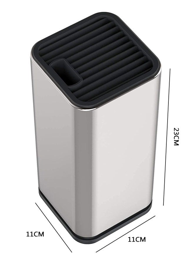 وهاواي Universal Knife Block Holder Stainless Steel Modern Rectangular Design with Scissors-Slot, Knife Holder Counter-top Storage, Holds 12 8”-Blade Knives, 23x11cm (knives not included) - Image 2