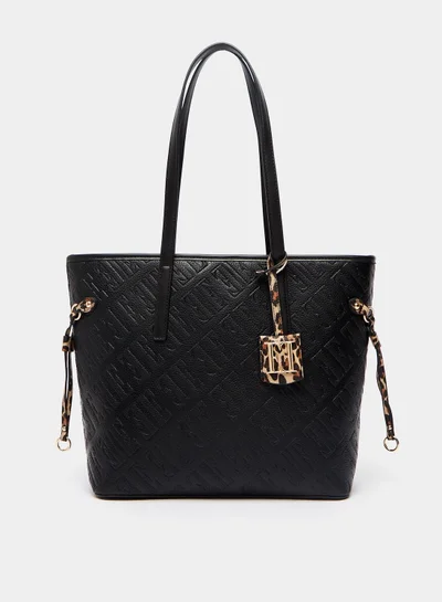 ELLE ELLE Embossed Shopper Bag with Double Handle and Zip Closure