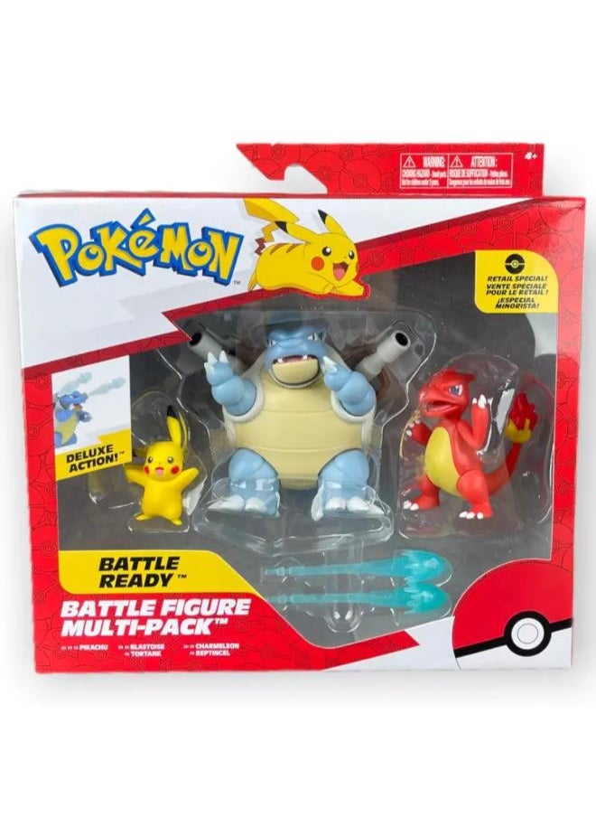 Jazwares Jazwares Pokemon Battle Figure Multi-Pack  3-Pack 3-inch (Pikachu, Blastoise, Charmeleon) 2579 