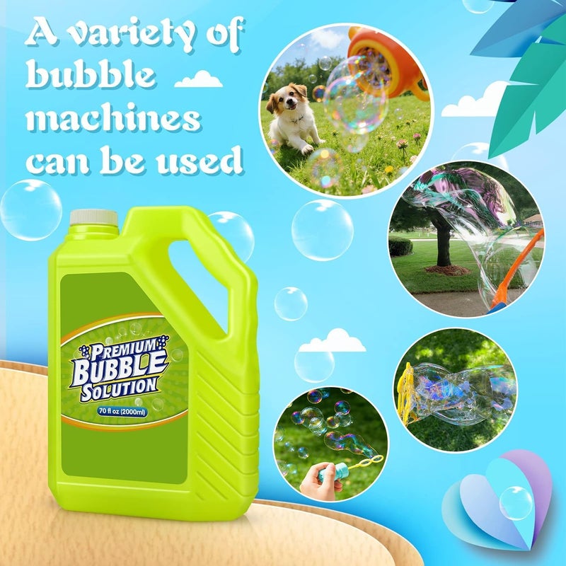 Aujazyble Bubble Solution Refill - 70 OZ Premium Bubbles Refill for Bubble Machine, Wand, Gun, Blower at Easter, Valentine Bubbles Party Favors - Toy Bubbles for Kids Toddlers Boys Girls - Image 3