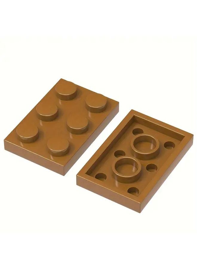 Orange Building Blocks Set 20pcs 2x3 Low Wall Bricks For DIY Garden Scenes - Image 4