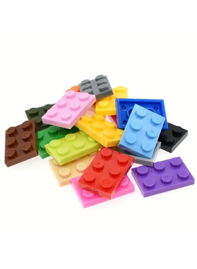 Orange Building Blocks Set 20pcs 2x3 Low Wall Bricks For DIY Garden Scenes - Image 2