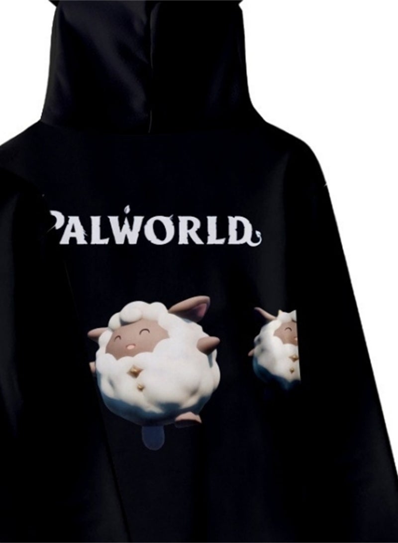 Palworld Phantom Beast Pallu 3D Digital Printing Cat Ears Hooded Sweatshirt - Image 3