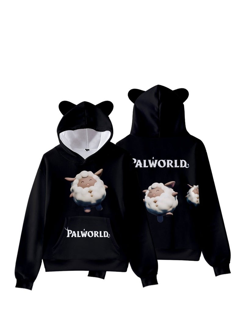 Palworld Phantom Beast Pallu 3D Digital Printing Cat Ears Hooded Sweatshirt - Image 4