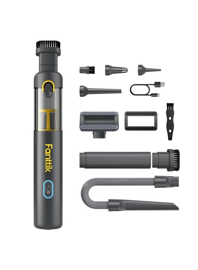 Fanttik Slim V8 Apex Car Vacuum, 4-in-1 Portable Mini Cordless Vacuum with 19000pa Suction Power, Type-C Charge, 2 Suction Modes, Handheld Vacuum for Car, Office Desk, Keyboards (Gray) - Image 1