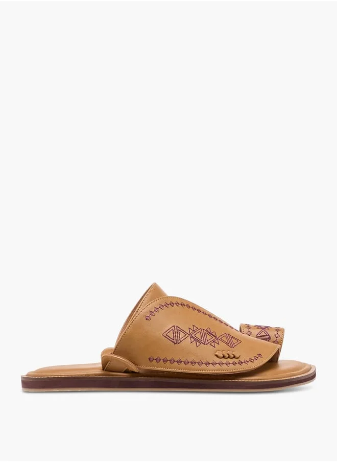 Al Waha Men Embroidered Slip-On Arabic Sandals