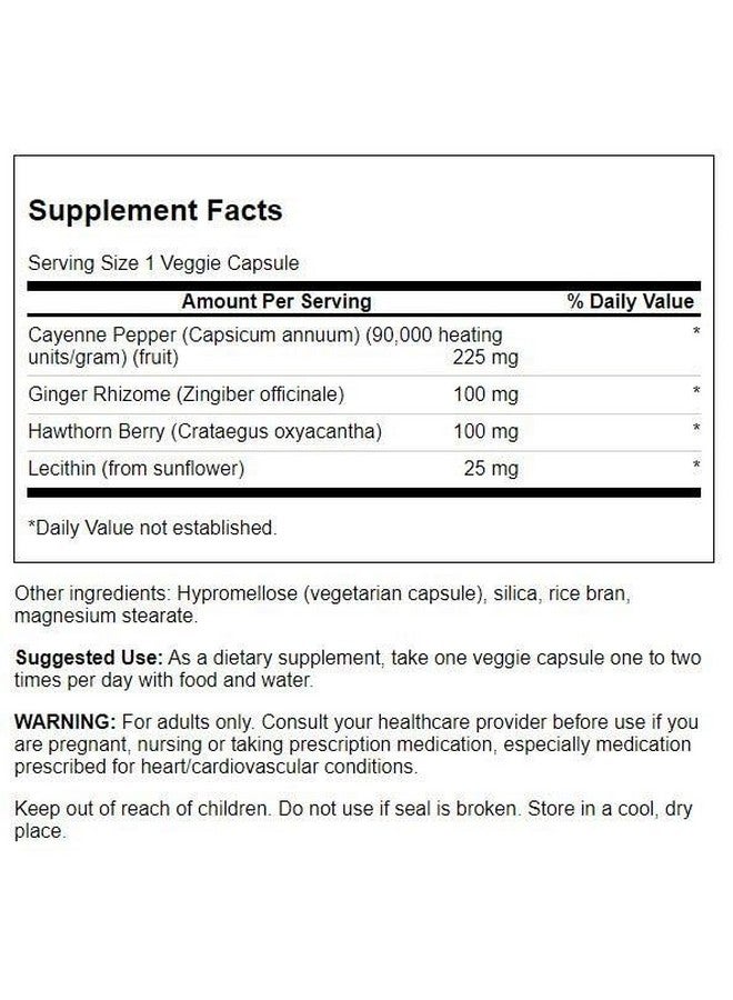 Swanson Super Cayenne - with Ginger Rhizome, Hawthorn Berry & Lecithin 100 Veg Caps - Image 2