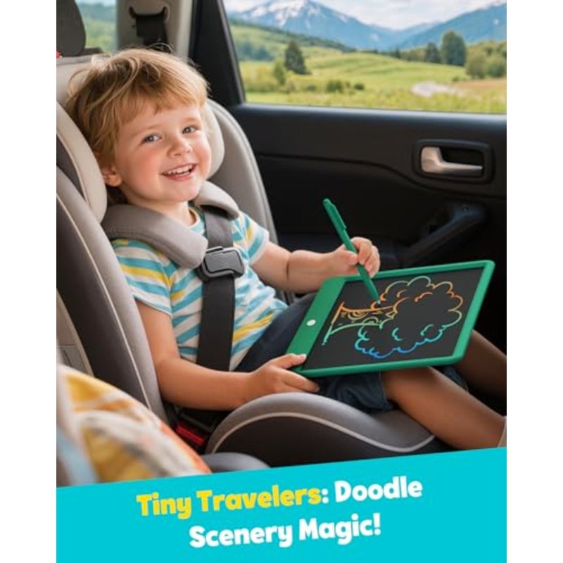 LCD Writing Tablet for:12 Inch Erasable Doodle Board, Green, Reusable Drawing Pad for Outdoor Travel, Board Games, and Gifts - Image 3