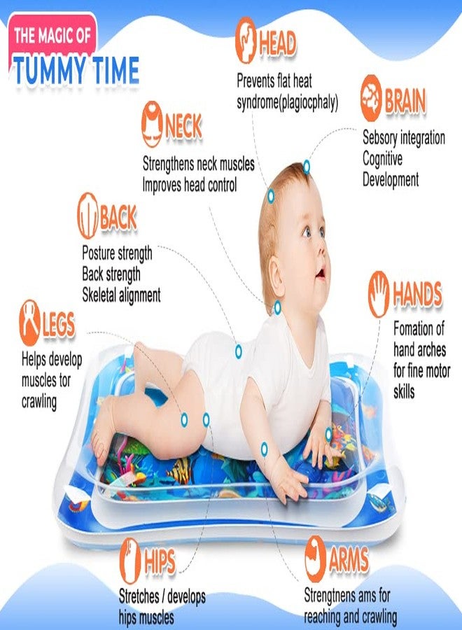 MEZON Inflatable Tummy Time Mat Premium Baby Water Play Mat for Infants and Toddlers Baby Toys for 3 to 24 Months Inflatable Water Mat - Image 5