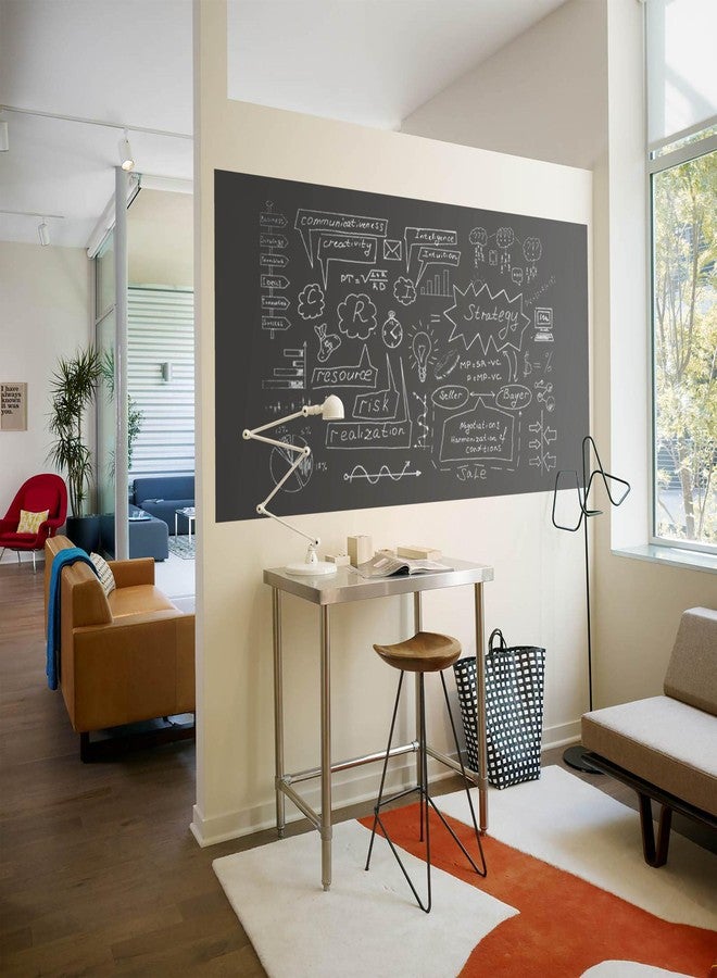 WallDesign Large Chalkboard Roll - 24inx4ft Smooth Self-Adhesive Black Film - for Office, School, Home - on Wall, Tabletop, Door, Any Surface - with Chalk-Vinyl - Image 5