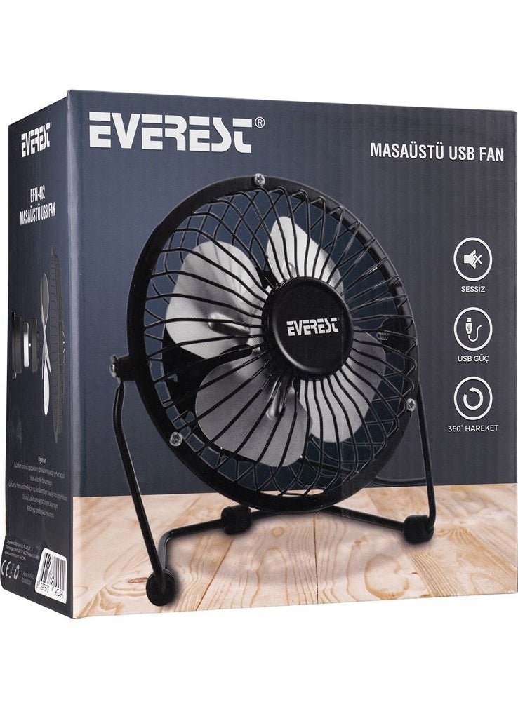 AYT - Everest Efn 482 Black Metal Desktop Mini USB Fan Computer Laptop Notebook Side Fan - Image 1