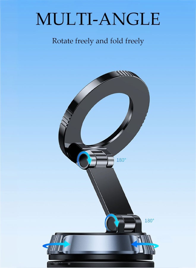 DUNISO Vacuum Magnetic Phone Holder 360° Rotation Magnetic Phone Mount Foldable Magnetic Car Phone Holder Portable Adjustable Suction Cup Vacuum Phone Stand - Image 3
