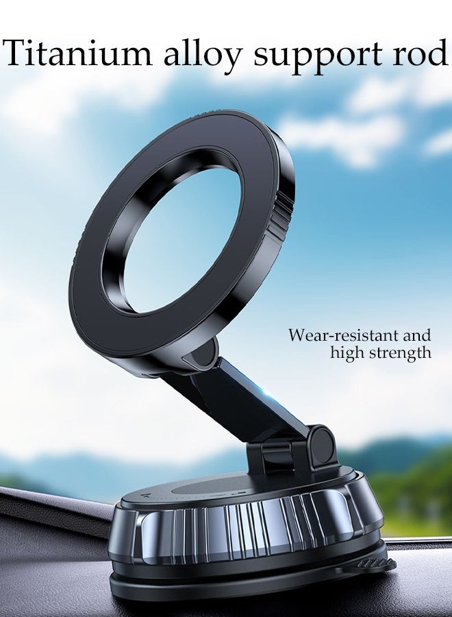 DUNISO Vacuum Magnetic Phone Holder 360° Rotation Magnetic Phone Mount Foldable Magnetic Car Phone Holder Portable Adjustable Suction Cup Vacuum Phone Stand - Image 2