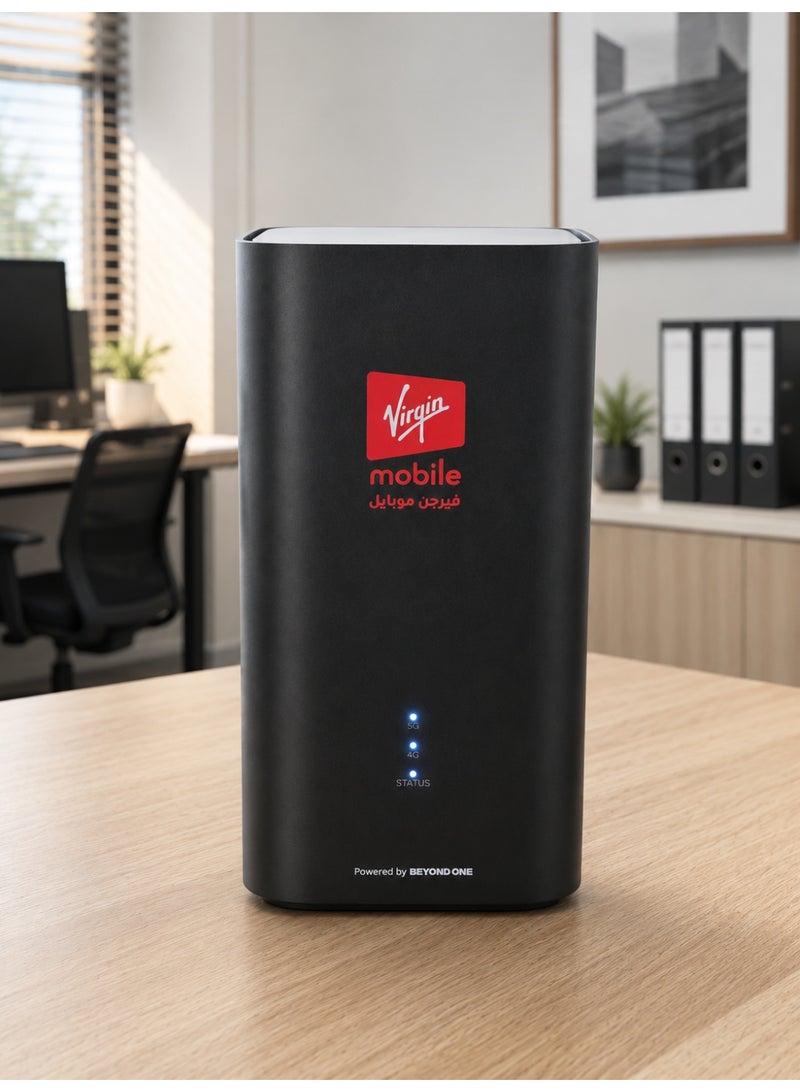 VIRGIN 5G CPE Router | WiFi 6 | Up to 3000Mbps Download Speed | High Gain Antenna | Supports All Networks (STC, Mobily, Zain) | H153-381 | Black - Image 4