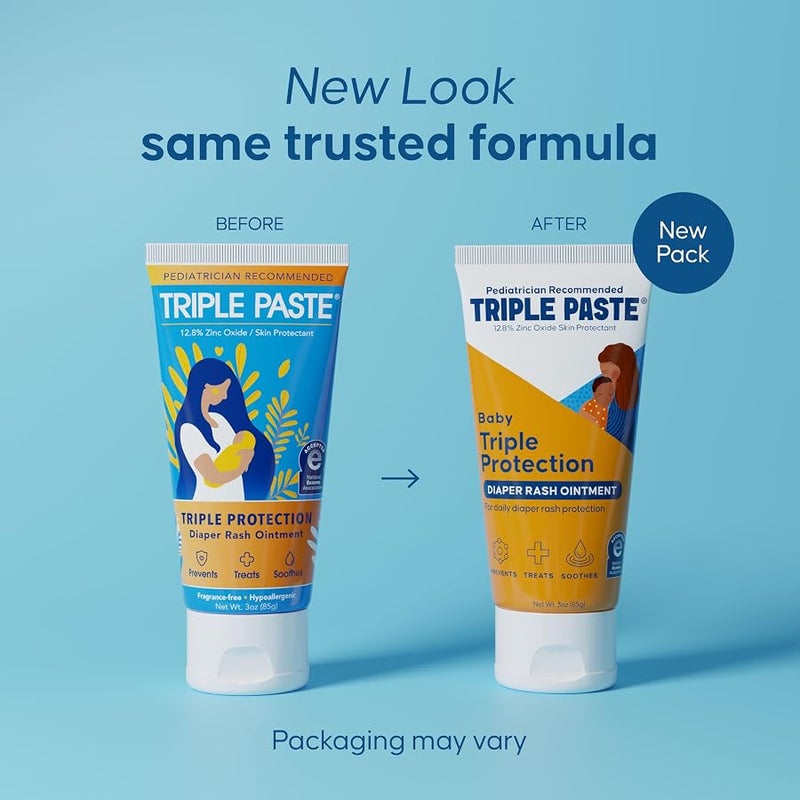 Triple Paste Diaper Rash Cream for Baby - 3 oz Tube - Zinc Oxide Ointment Treats, Soothes and Prevents Diaper Rash - Pediatrician-Recommended Hypoallergenic Formula with Soothing Botanicals - Image 3