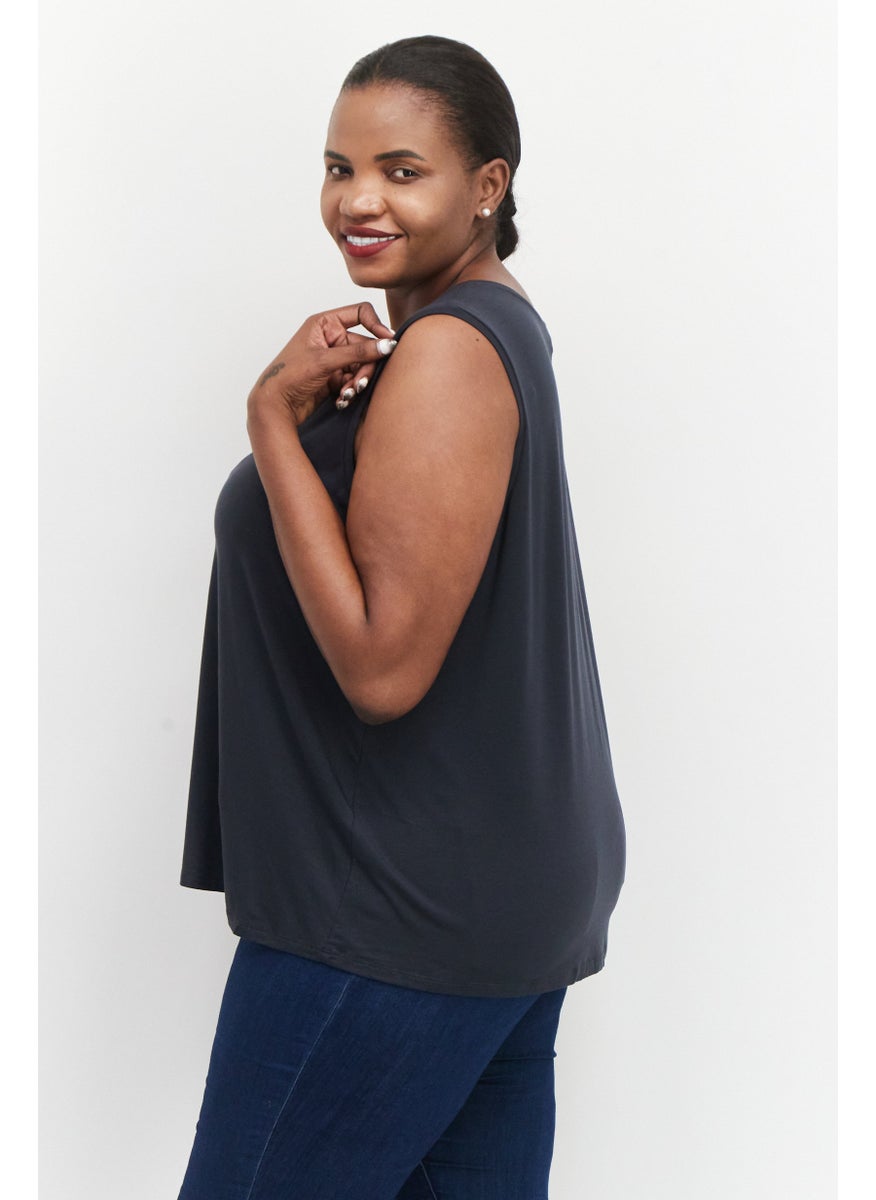 Women Plus Size Round Neck Sleeveless Solid Tank Top, Grey - pzsku/Z2FD534FB3444B9FAD878Z/45/_/1724350888/c9cead06-acb0-4053-adb6-cc49c9068742