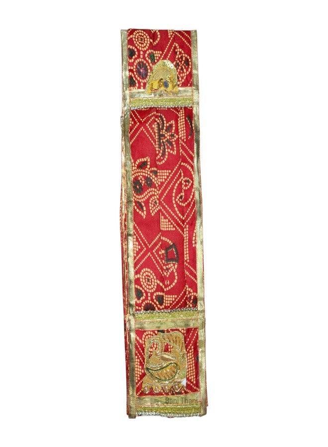 BANI THANI® Gharjoda (घरजोड़ा) For Tying Knot with Bride & Groom for 7 Pheras In Wedding Rituals, Red Colour, 1.8 Meter Long Cotton Fabric Duppta, Bhandhani Print Gharjoda - Image 5