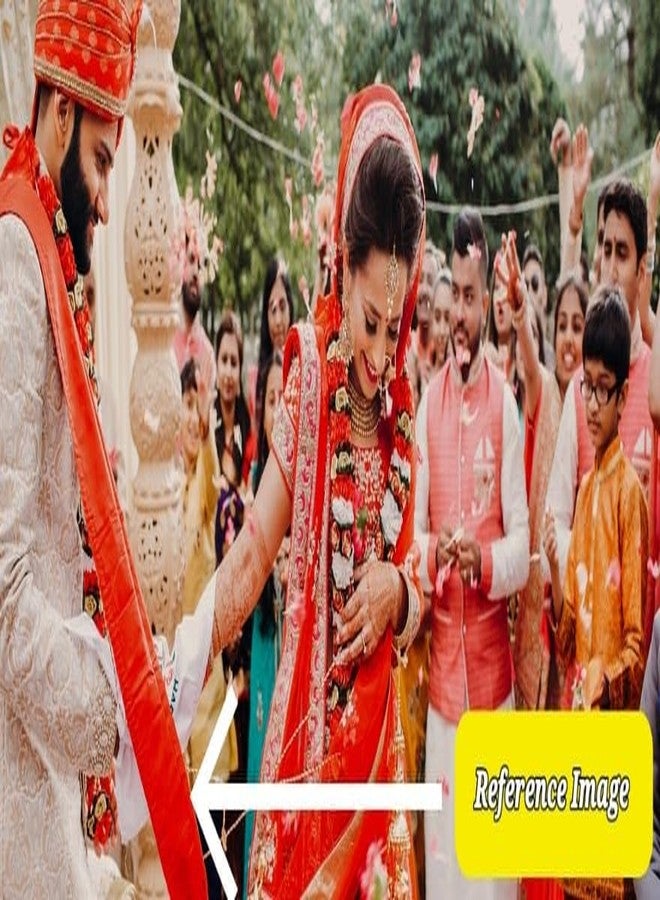 BANI THANI® Gharjoda (घरजोड़ा) For Tying Knot with Bride & Groom for 7 Pheras In Wedding Rituals, Red Colour, 1.8 Meter Long Cotton Fabric Duppta, Bhandhani Print Gharjoda - Image 4