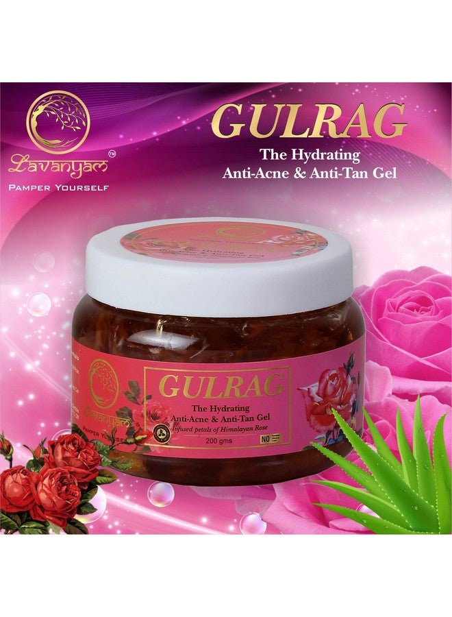 Lavanyamâs GULRAG - The Hydrating Anti-Acne & Anti-Tan Gel with 100% Pure Natural Aloevera & Fresh Rose Petals- Ideal for Skin, Face, Acne Scars, Hair Care, Moisturizer & Dark Circles (200 Grams) - Image 2