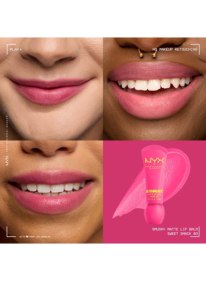 NYX PROFESSIONAL MAKEUP Smushy Matte Lip Balm, Soft Diffused Color, Matte FinishSweet Smack - Image 3