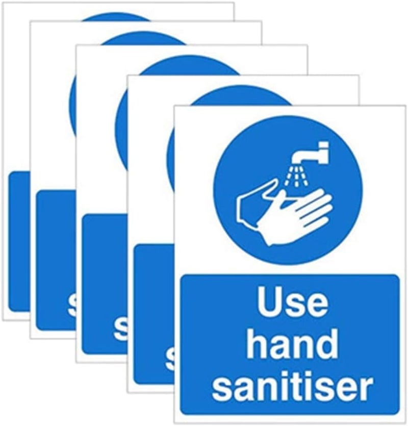 Luckam Please Use Hand Sanitiser Sign, 150mm x 200mm Self Adhesive Vinyl Sticker The clearest Sanitise your hands Safety Sign, Health and Safety Signs - Image 1