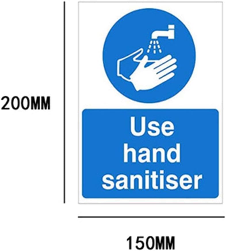 Luckam Please Use Hand Sanitiser Sign, 150mm x 200mm Self Adhesive Vinyl Sticker The clearest Sanitise your hands Safety Sign, Health and Safety Signs - Image 2