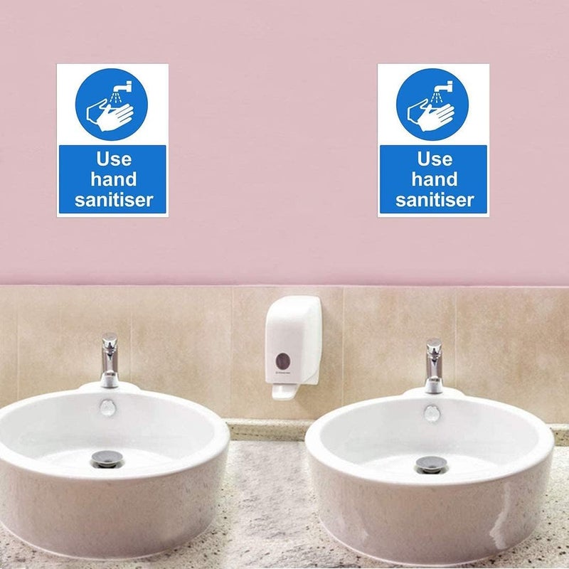Luckam Please Use Hand Sanitiser Sign, 150mm x 200mm Self Adhesive Vinyl Sticker The clearest Sanitise your hands Safety Sign, Health and Safety Signs - Image 5