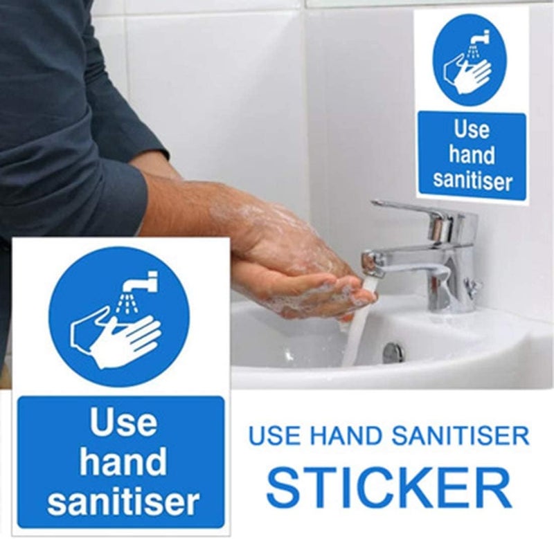 Luckam Please Use Hand Sanitiser Sign, 150mm x 200mm Self Adhesive Vinyl Sticker The clearest Sanitise your hands Safety Sign, Health and Safety Signs - Image 3